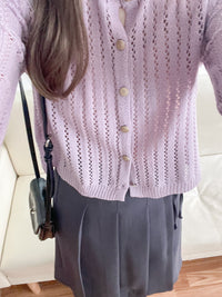 Olive Branches Cardigan 橄欖枝鈕扣通花織紋外套/ TP9127 (Purple sold out)