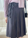 Ribbon Pleated Skirt 長度剛好腰身修身顯瘦百褶裙/ SK8876