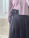 Ribbon Pleated Skirt 長度剛好腰身修身顯瘦百褶裙/ SK8876