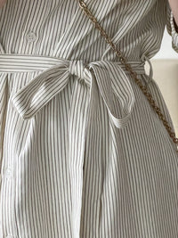 Shirt Dress 無領口恤衫口袋中袖連身裙或外套/ DS9860