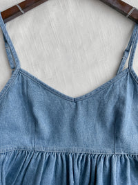 Denim Set 可調肩帶牛仔吊帶背心兩件套/ TP9126