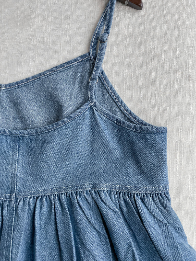 Denim Set 可調肩帶牛仔吊帶背心兩件套/ TP9126