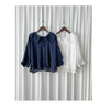 Ruffle Cotton Top 荷葉領口恤衫設計感棉上衣/ BU9095