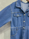 Denim OPS 隨性腰帶修腰連身牛仔裙/ DS9658