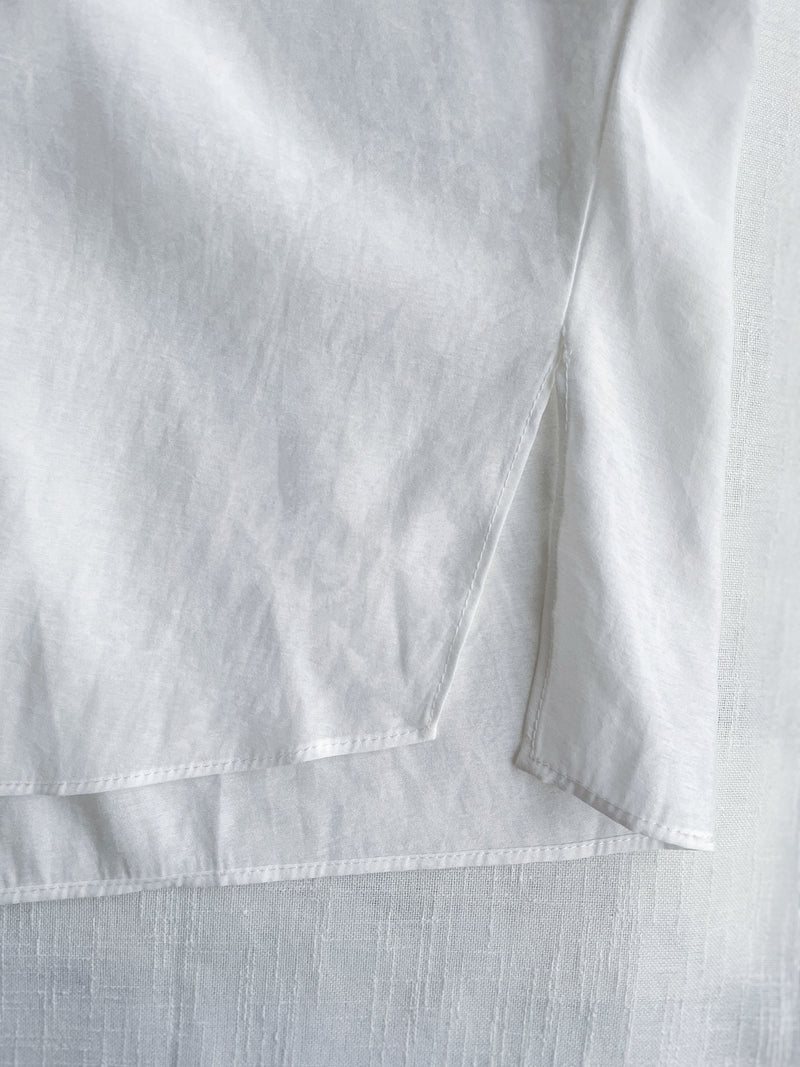 Ruffle Cotton Top 荷葉領口恤衫設計感棉上衣/ BU9095