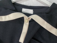 [限量現貨回歸]  French Collar Dress 黑白翻領設計中袖彈性連身裙/ DS9663