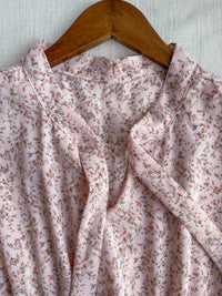 Veil Floral Dress 蝴蝶領口拼紗外層印花傘形連身裙/ DS9855