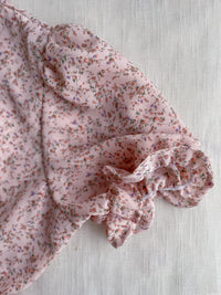 Veil Floral Dress 蝴蝶領口拼紗外層印花傘形連身裙/ DS9855