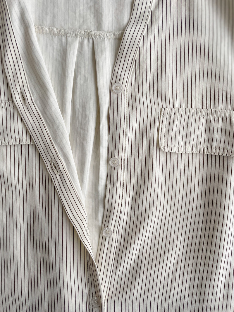 Shirt Dress 無領口恤衫口袋中袖連身裙或外套/ DS9860