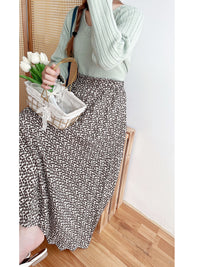 Garden Floral 優雅印花挺身百褶裙, Skirt/ SK8763 (活力焦糖花 )