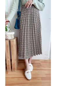 Garden Floral 優雅印花挺身百褶裙, Skirt/ SK8763 (活力焦糖花 )