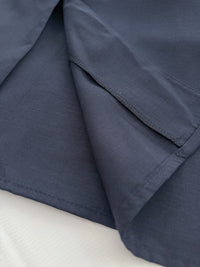 （BEST Intent made 獨家款）Navy Belt Dress 深藍方領口藍調雲石方釦腰帶連身裙/ DS3001