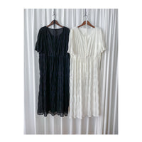Patterned Lace Dress 格紋通花感修腰連身裙/ DS9861