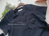 （BEST Intent made 獨家款）Navy Belt Dress 深藍方領口藍調雲石方釦腰帶連身裙/ DS3001