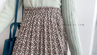 Garden Floral 優雅印花挺身百褶裙, Skirt/ SK8763 (活力焦糖花 )