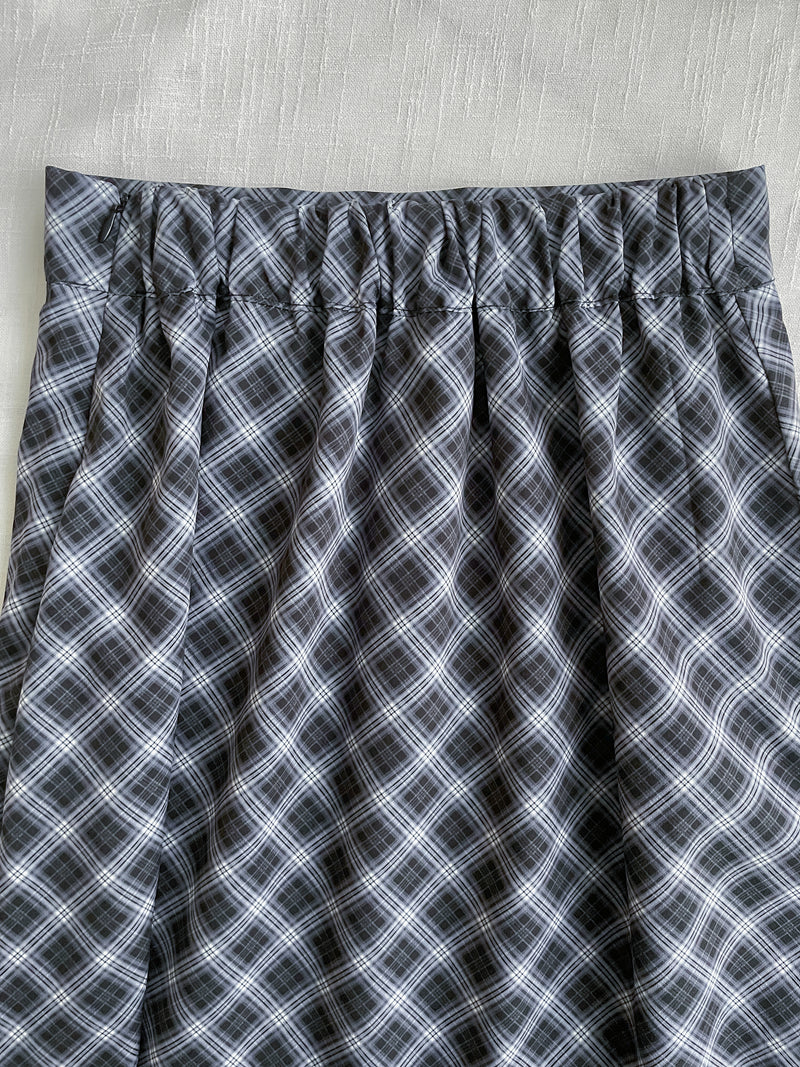 Rhombus Skirt 現代復古菱格雪紡A長裙/ SK8874