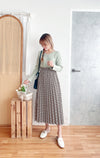 Garden Floral 優雅印花挺身百褶裙, Skirt/ SK8763 (活力焦糖花 )