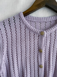 Olive Branches Cardigan 橄欖枝鈕扣通花織紋外套/ TP9127 (Purple sold out)