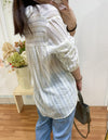 Strap Stripe Shirt 混色直紋個性剪裁防皺恤衫/ TP9060