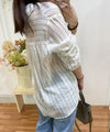 Strap Stripe Shirt 混色直紋個性剪裁防皺恤衫/ TP9060