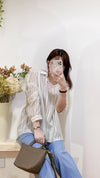 Strap Stripe Shirt 混色直紋個性剪裁防皺恤衫/ TP9060