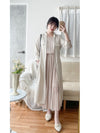 Shirt Dress 無領口恤衫口袋中袖連身裙或外套/ DS9860
