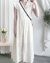 Ivory Sunflower Dress 通花荷葉手袖花邊連身裙/ DS9870