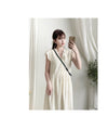 Ivory Sunflower Dress 通花荷葉手袖花邊連身裙/ DS9870