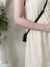 Ivory Sunflower Dress 通花荷葉手袖花邊連身裙/ DS9870