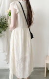 Ivory Sunflower Dress 通花荷葉手袖花邊連身裙/ DS9870