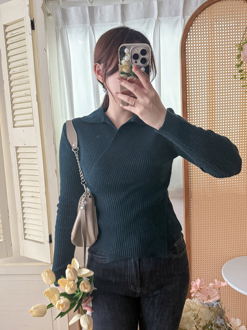 Wrap Cross Top 知性百搭疊領口交叉上衣/ TP9099 (Teal sold out)