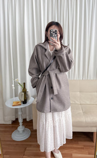 Casual Elegant Coat 隨性/輕優雅修腰翻領外套/ JK8126 (Milktea Tan sold out)