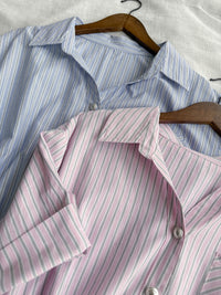 French Stripe 法式直條紋質感恤衫連身裙 Dress/ DS9891