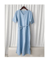 Side Slit Denim V領牛仔色開叉手袖 Dress/ DS9892 (pre-order)