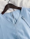 Side Slit Denim V領牛仔色開叉手袖 Dress/ DS9892 (pre-order)