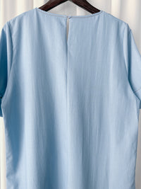 Side Slit Denim V領牛仔色開叉手袖 Dress/ DS9892 (pre-order)
