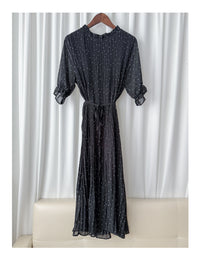 Snowdot 花邊圓領細褶飄逸雪點 Dress/ DS9893