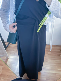 Wrap Vest Dress 彈性交叉領口不貼微修腰吊帶連身裙/ DS9676