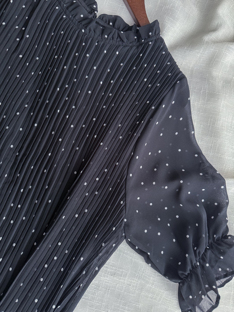 Snowdot 花邊圓領細褶飄逸雪點 Dress/ DS9893