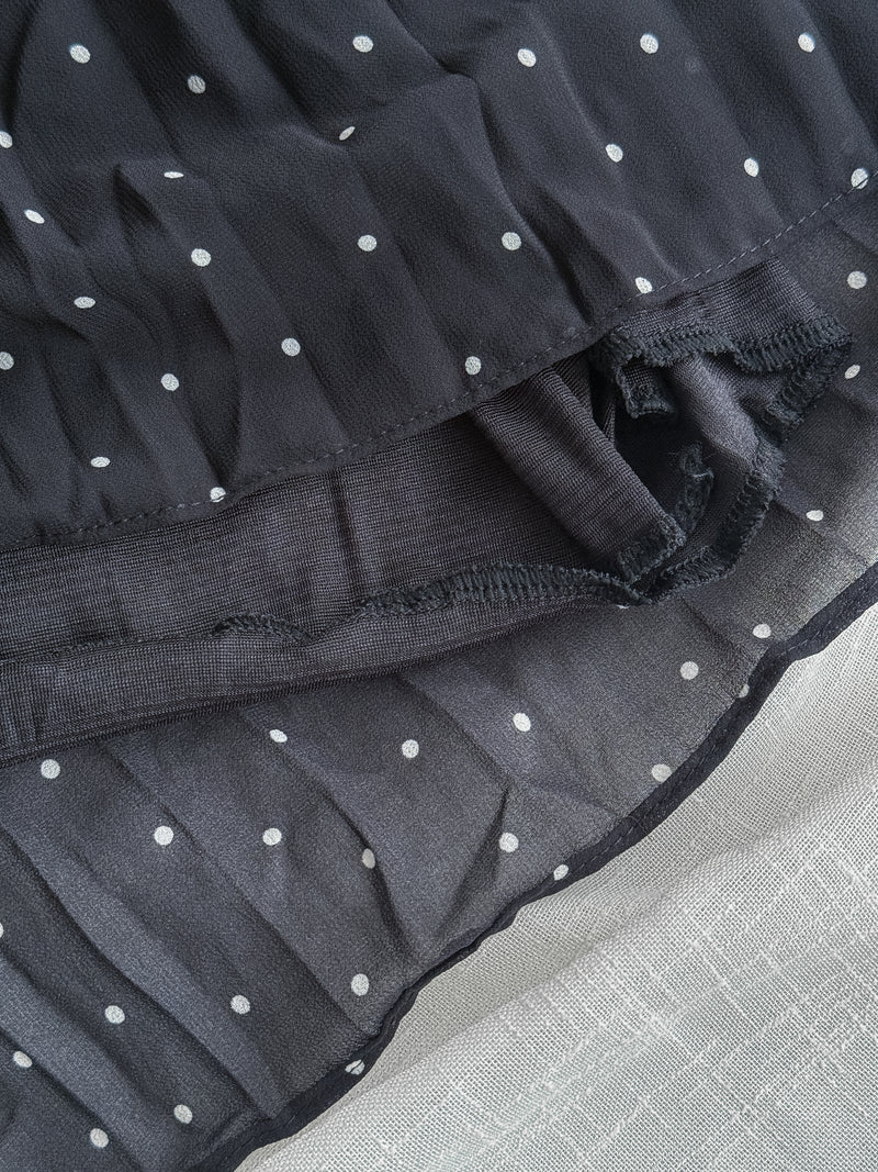 Snowdot 花邊圓領細褶飄逸雪點 Dress/ DS9893