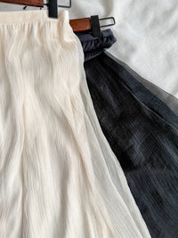Flair 絲帶橡筋腰輕優雅不規則傘裙擺 Skirt/ SK8882 (pre-order beige)