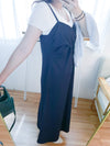 Wrap Vest Dress 彈性交叉領口不貼微修腰吊帶連身裙/ DS9676