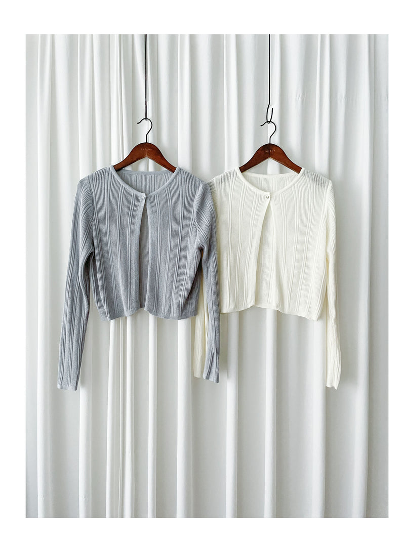 Stripe Knit Cardigan 織紋單鈕扣薄外套/ CD8149 (Blue sold out)