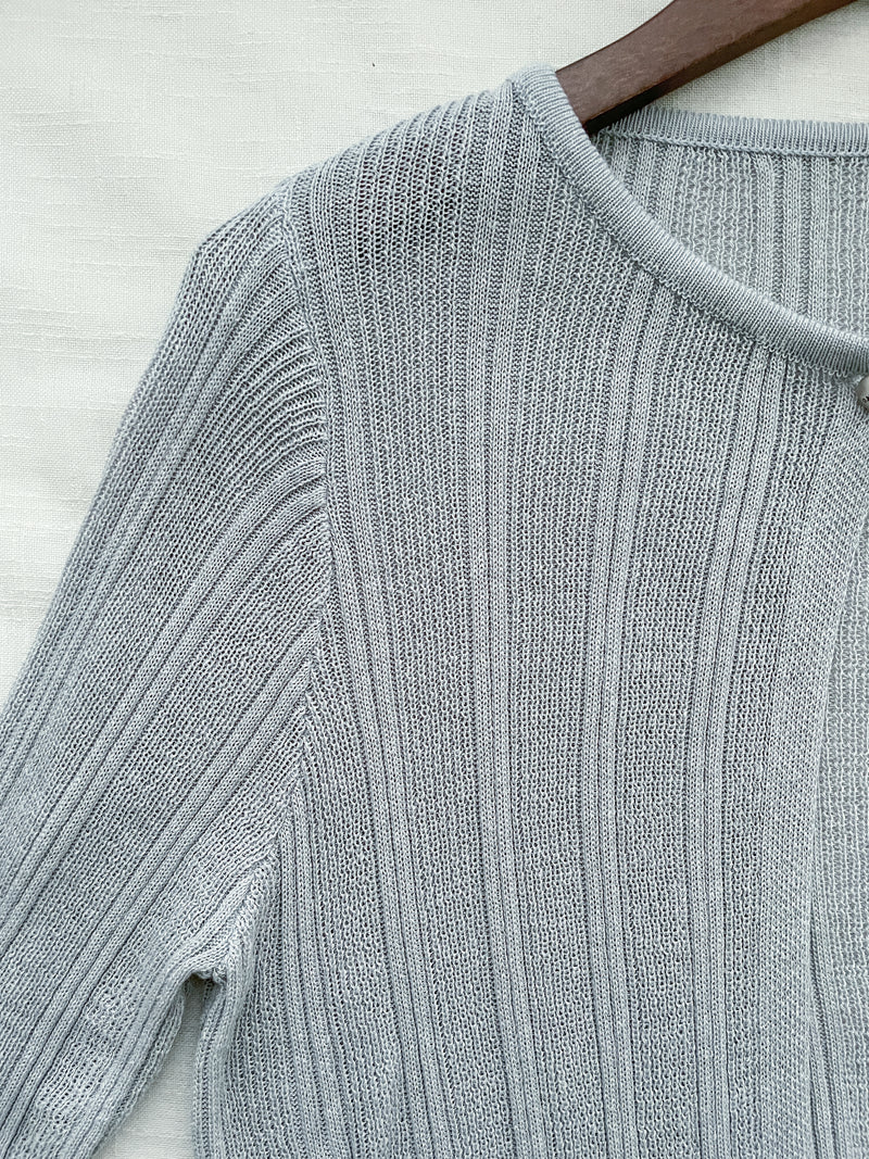Stripe Knit Cardigan 織紋單鈕扣薄外套/ CD8149 (Blue sold out)