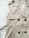Trench Vest Dress 杏色背心風衣連身裙或外套/ DS9866