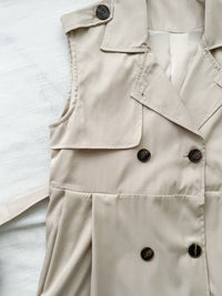 Trench Vest Dress 杏色背心風衣連身裙或外套/ DS9866