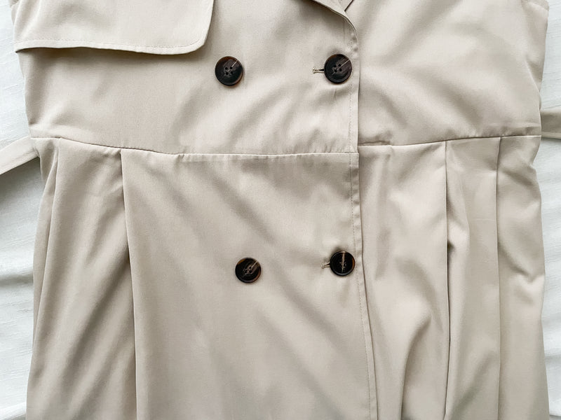Trench Vest Dress 杏色背心風衣連身裙或外套/ DS9866