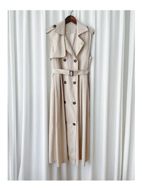 Trench Vest Dress 杏色背心風衣連身裙或外套/ DS9866