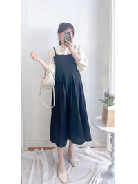 Shirt Vest OPS 領前後兩穿微光澤雪紡彈性舒適魚尾裙/ DS9996 (pre-order 10月9截單)