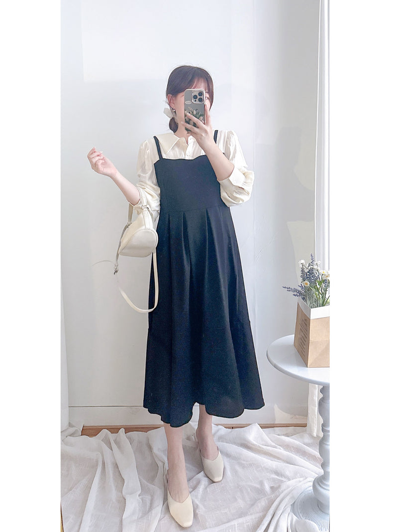 Shirt Vest OPS 領前後兩穿微光澤雪紡彈性舒適魚尾裙/ DS9996 (pre-order 10月9截單)